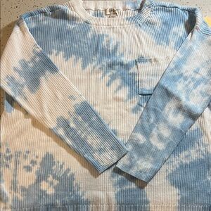 Style & Co. Blue and White Ribbed Top